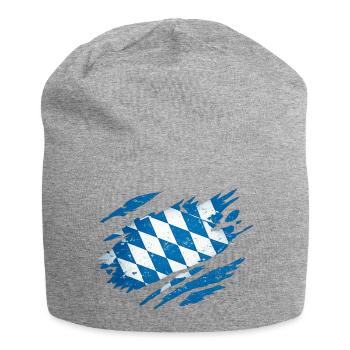 Bavière Drapeau bavarois - Bonnet en jersey - gris chiné - Devant