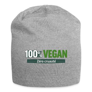 100% Vegan Zéro Cruauté - Bonnet en jersey - gris chiné - Devant