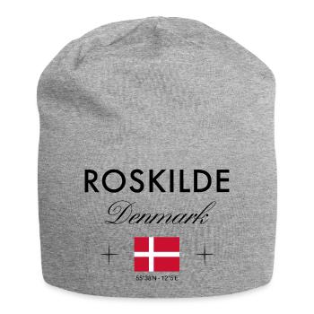 Roskilde Denmark Coordinates Travel Souvenir - Jersey Beanie - heather grey - Front