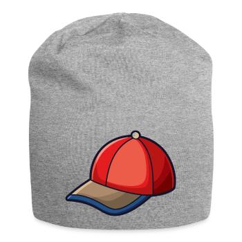 Cartoon Baseball Hat - Jersey Beanie - heather grey - Front