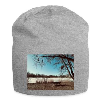 Winter landscape by the lake - Jersey Beanie - heather grey - Front