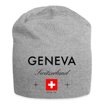 Genève Suisse Coordonnées Souvenir de voyage - Bonnet en jersey - gris chiné - Devant