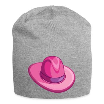 Chapeau de cowboy rose - Bonnet en jersey - gris chiné - Devant