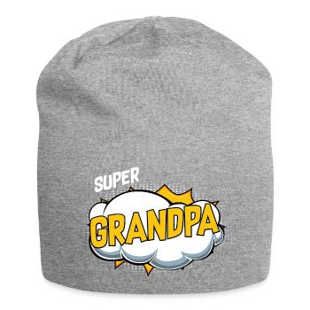 Motif de bande dessinée Super Grandpa - Bonnet en jersey - gris chiné - Devant