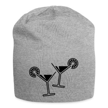 2 verres cocktail / cocktail / martini + (noir) - Bonnet en jersey - gris chiné - Devant
