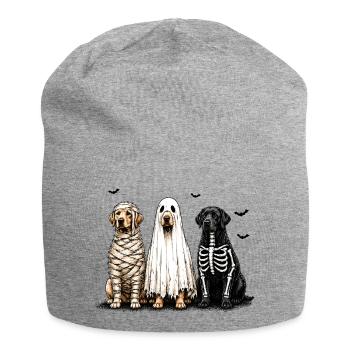 Dog trio in Halloween costumes - Jersey Beanie - heather grey - Front