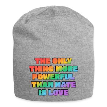 Love Over Hate Rainbow Power - Jersey Beanie - heather grey - Front
