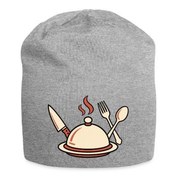 Kochkunst Dampf mit Besteck - Jersey-Beanie - Grau meliert - Vorne