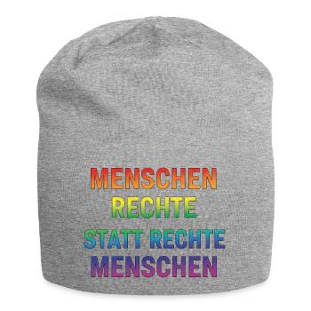 Menschenrechte Statement Regenbogen Demokratie - Jersey-Beanie - Grau meliert - Vorne