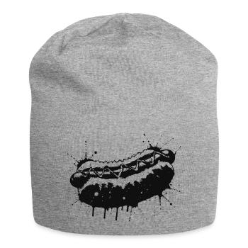 Hot Dog Ink Splash & Splash Black - Jersey Beanie - heather grey - Front