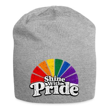 Shine With Pride LGBTQ Statement Retro CSD Fan - Jersey Beanie - heather grey - Front