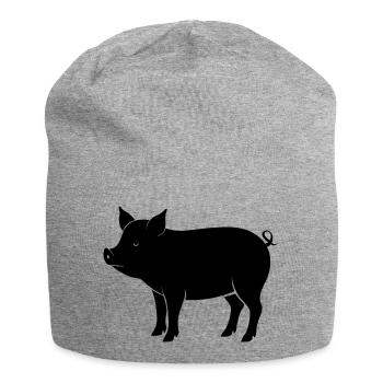 pig - Jersey Beanie - heather grey - Front