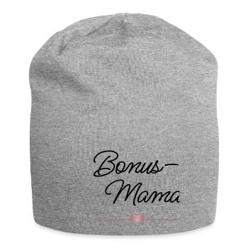 Best Bonus Mom with Heart – Gift - Jersey Beanie - heather grey - Front