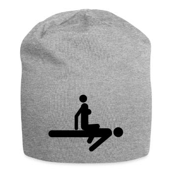 Position de sexe - Bonnet en jersey - gris chiné - Devant