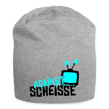 contre merde - télévision - Bonnet en jersey - gris chiné - Devant