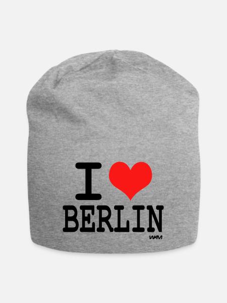 i love berlin - Jersey-Beanie - Grau meliert