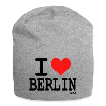 i love berlin by wam - Jersey Beanie - heather grey - Front