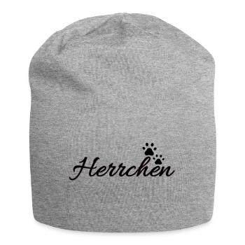 Herrchen von einem Hund | Hundepfote - Jersey-Beanie - Grau meliert - Vorne