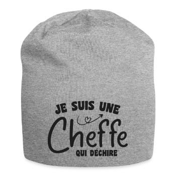 Je suis une cheffe qui déchire - Bonnet en jersey - gris chiné - Devant