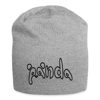 Lettrage panda - Bonnet en jersey - gris chiné - Devant