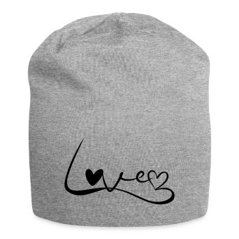 Love Font - Jersey Beanie - heather grey - Front