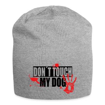 Don t Touch my Dog Motiv Black - Jersey Beanie - heather grey - Front