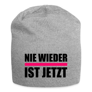 Nie wieder ist jetzt - Jersey-Beanie - Grau meliert - Vorne
