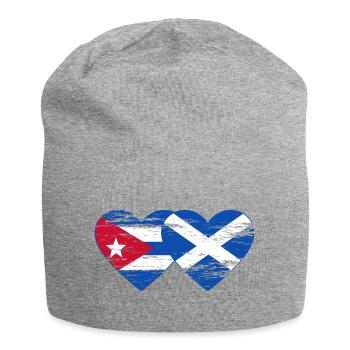 Kuba Schottland Flagge Herz used - Jersey-Beanie - Grau meliert - Vorne