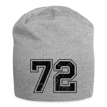 Anzahl 72 - Jersey-Beanie - Grau meliert - Vorne