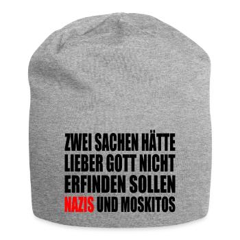 Fck nzs - nazis und moskitos - Jersey-Beanie - Grau meliert - Vorne