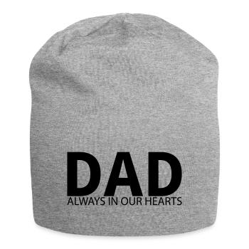 PAPA. Immer in unseren Herzen. Gestaltung des Denkmals - Jersey-Beanie - Grau meliert - Vorne