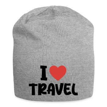 I Love Travel - Bonnet en jersey - gris chiné - Devant