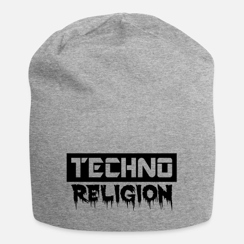 Techno - Jersey-Beanie - Grau meliert