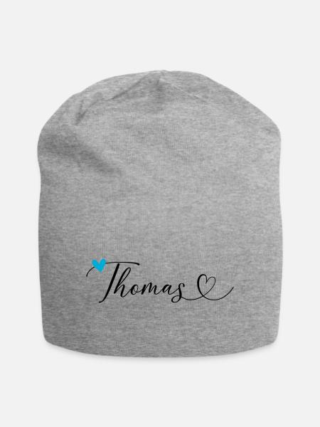 Thomas Nom Prénom Calligraphie Coeur - Bonnet en jersey - gris chiné