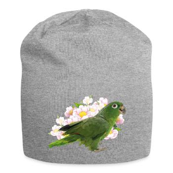 Papagei Blaue Krone - Jersey-Beanie - Grau meliert - Vorne