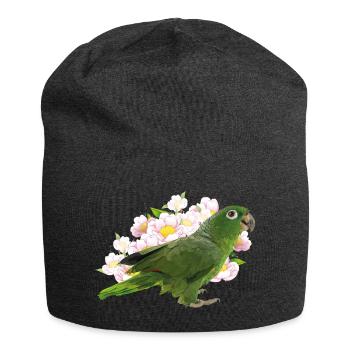 Perroquet couronne bleue - Bonnet en jersey - charbon - Devant
