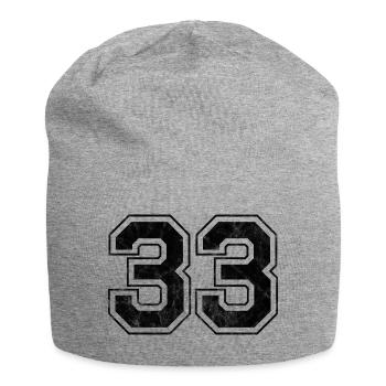 Number 33 - Jersey Beanie - heather grey - Front