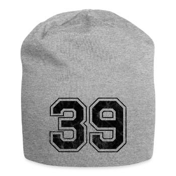Anzahl 39 - Jersey-Beanie - Grau meliert - Vorne