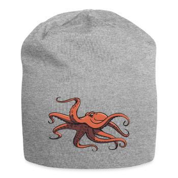 J’aime le poulpe - huit tentacules - calmar - Bonnet en jersey - gris chiné - Devant