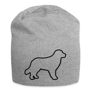Golden Retriever - black outline - Jersey Beanie - heather grey - Front