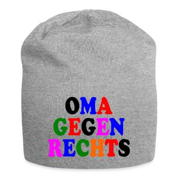 Oma gegen rechts - Jersey-Beanie - Grau meliert - Vorne