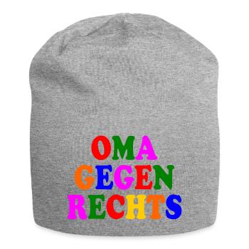 Oma gegen rechts - Jersey-Beanie - Grau meliert - Vorne