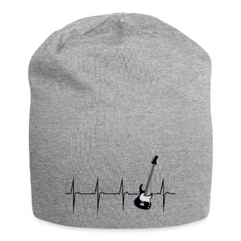 mon cœur bat pour e guitare - Bonnet en jersey - gris chiné - Devant