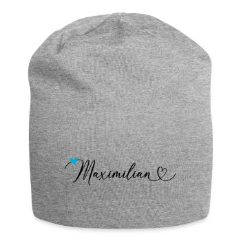 Maximilian Last name First name Calligraphy heart - Jersey Beanie - heather grey - Front