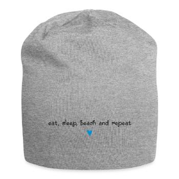 Manger dormir plage répéter, dictons drôles, été - Bonnet en jersey - gris chiné - Devant