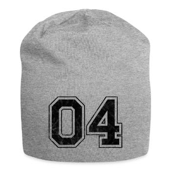 Anzahl 04 - Jersey-Beanie - Grau meliert - Vorne