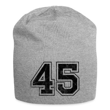 Anzahl 45 - Jersey-Beanie - Grau meliert - Vorne