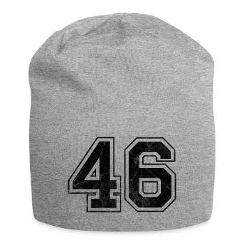 Anzahl 46 - Jersey-Beanie - Grau meliert - Vorne