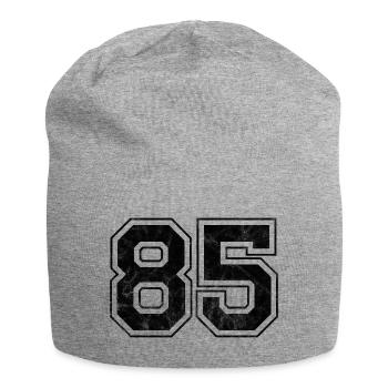 Anzahl 85 - Jersey-Beanie - Grau meliert - Vorne