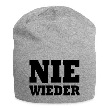 Nie wieder - Jersey-Beanie - Grau meliert - Vorne
